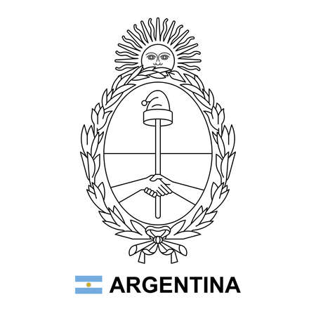 Coat of arms of Argentina. isolated on white backgroundのイラスト素材