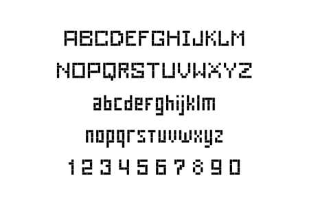 Stencil Font, Alphabet, letters and numbers. flat style. isolated on white backgroundのイラスト素材