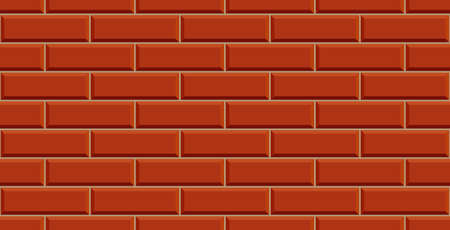 Red brick wall. Tiles background. Red brick wall seamless vector patternのイラスト素材