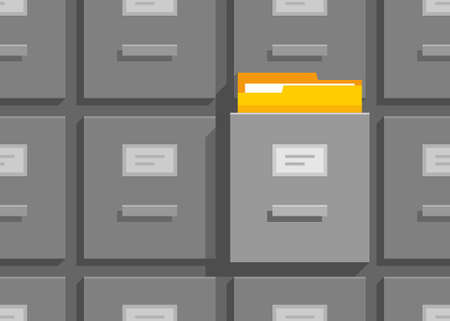 Seamless pattern with Filing cabinets. Office document file organisation. Flat styleのイラスト素材