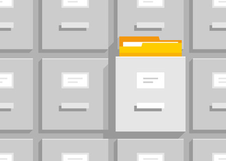 Seamless pattern with Filing cabinets. Office document file organisation. Flat styleのイラスト素材