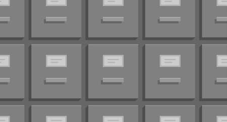 Seamless pattern with Filing cabinets. Office document file organisation. Flat styleのイラスト素材
