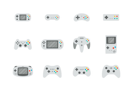 Set of Video Games Joysticks. Game Console. Gamepad. Flat styleのイラスト素材