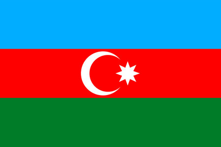 Flags of Azerbaijan. Flat element design. National Flag. White isolated backgroundのイラスト素材