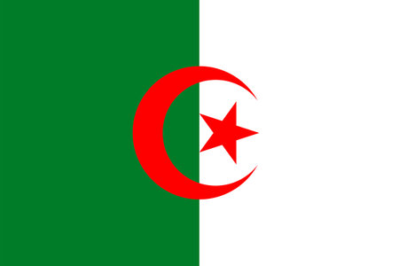 Flags of Algeria. Flat element design. National Flag. White isolated backgroundのイラスト素材