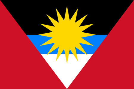 Flags of Antigua and Barbuda. Flat element design. National Flag. White isolated backgroundのイラスト素材