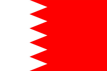 Flags of Bahrain. Flat element design. National Flag. White isolated backgroundのイラスト素材