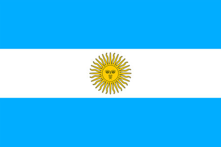 Flags of Argentina. Flat element design. National Flag. White isolated backgroundのイラスト素材