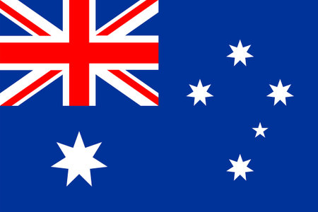 Flags of Australia. Flat element design. National Flag. White isolated backgroundのイラスト素材