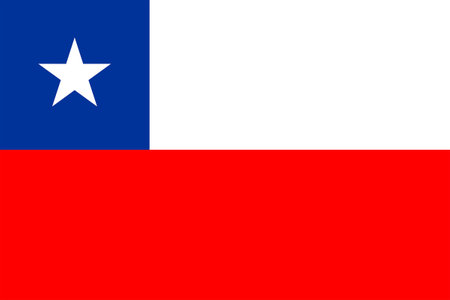 Flags of Chile. Flat element design. National Flag. White isolated backgroundのイラスト素材