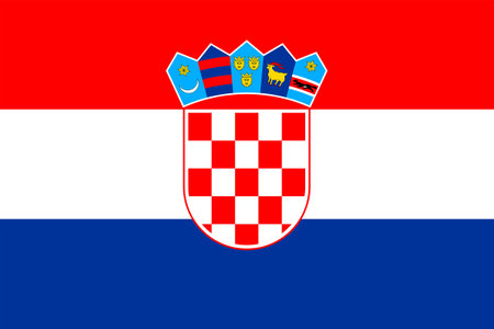 Flags of Croatia. Flat element design. National Flag. White isolated backgroundのイラスト素材
