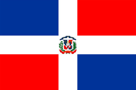 Flags of Dominican Republic. Flat element design. National Flag. White isolated backgroundのイラスト素材