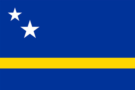 Flags of Curacao. Flat element design. National Flag. White isolated backgroundのイラスト素材