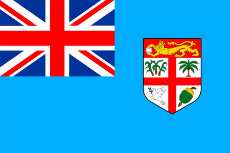 Flags of Fiji. Flat element design. National Flag. White isolated backgroundのイラスト素材