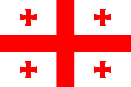 Flags of Georgia. Flat element design. National Flag. White isolated backgroundのイラスト素材