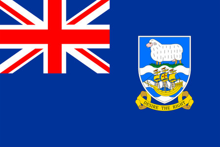 Flags of Falkland Islands. Flat element design. National Flag. White isolated backgroundのイラスト素材