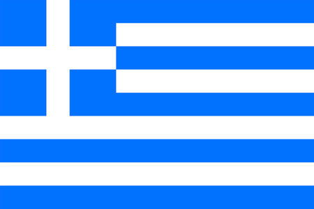 Flags of Greece. Flat element design. National Flag. White isolated backgroundのイラスト素材