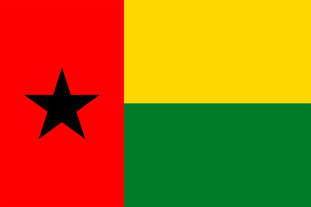 Flags of Guinea-Bissau. Flat element design. National Flag. White isolated backgroundのイラスト素材