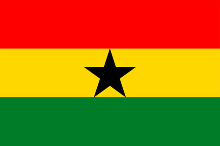 Flags of Ghana. Flat element design. National Flag. White isolated backgroundのイラスト素材