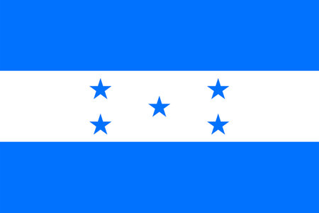 Flags of Honduras. Flat element design. National Flag. White isolated backgroundのイラスト素材