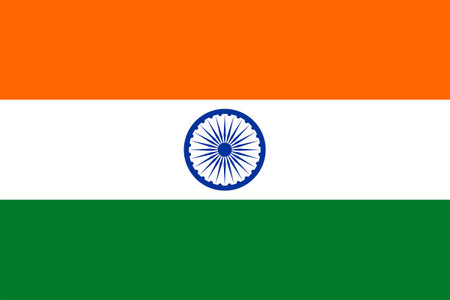 Flags of India. Flat element design. National Flag. White isolated backgroundのイラスト素材