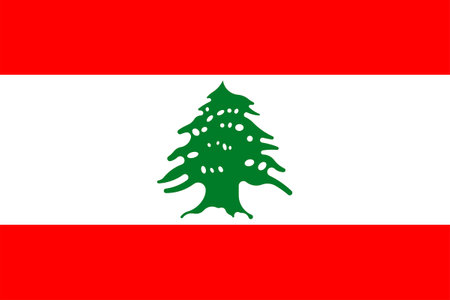 Flags of Lebanon. Flat element design. National Flag. White isolated backgroundのイラスト素材