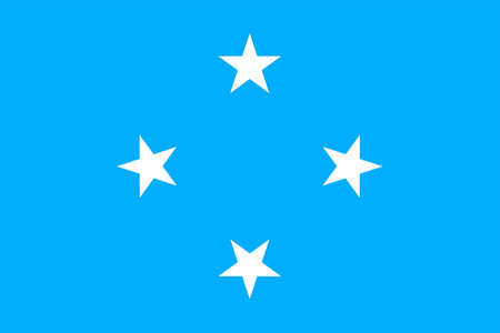 Flags of Micronesia. Flat element design. National Flag. White isolated backgroundのイラスト素材