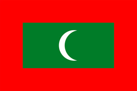 Flags of Maldives. Flat element design. National Flag. White isolated backgroundのイラスト素材