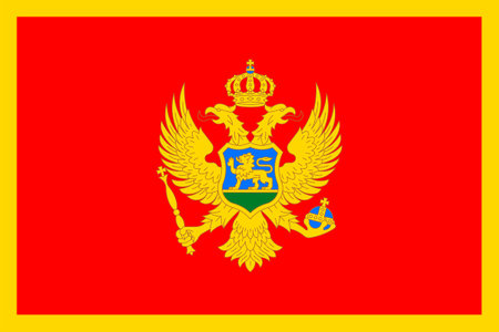 Flags of Montenegro. Flat element design. National Flag. White isolated backgroundのイラスト素材