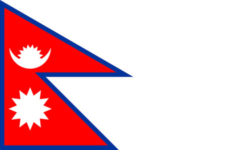 Flags of Nepal. Flat element design. National Flag. White isolated backgroundのイラスト素材