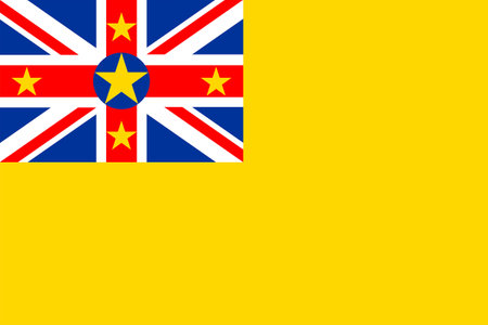 Flags of Niue. Flat element design. National Flag. White isolated backgroundのイラスト素材