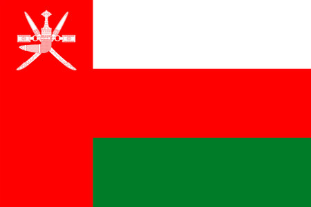 Flags of Oman. Flat element design. National Flag. White isolated backgroundのイラスト素材
