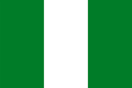 Flags of Nigeria. Flat element design. National Flag. White isolated backgroundのイラスト素材