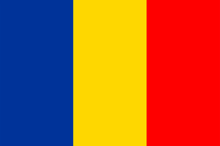 Flags of Romania. Flat element design. National Flag. White isolated backgroundのイラスト素材
