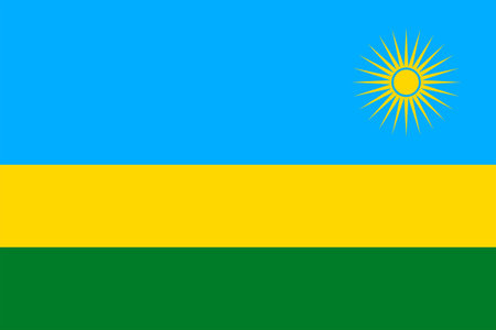 Flags of Rwanda. Flat element design. National Flag. White isolated backgroundのイラスト素材