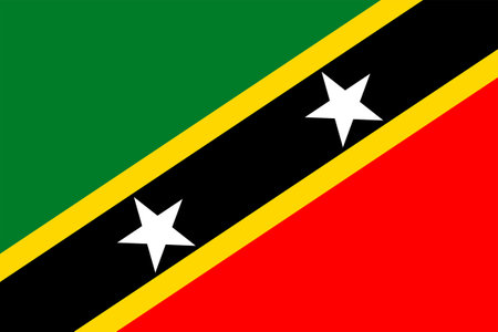 Flags of Saint Kitts and Nevis. Flat element design. National Flag. White isolated backgroundのイラスト素材