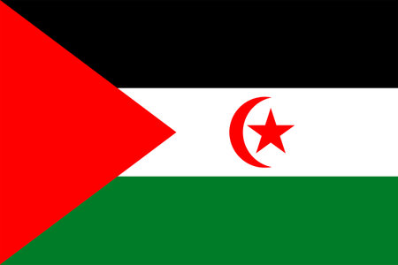 Flags of Western Sahara. Flat element design. National Flag. White isolated backgroundのイラスト素材