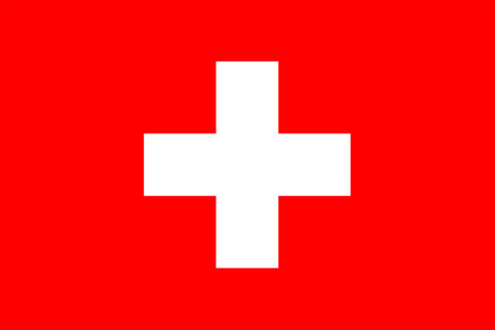 Flags of Switzerland. Flat element design. National Flag. White isolated backgroundのイラスト素材