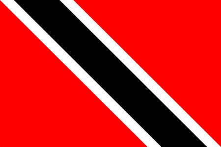 Flags of Trinidad and Tobago. Flat element design. National Flag. White isolated backgroundのイラスト素材
