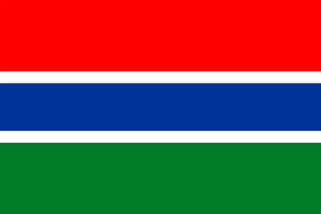 Flags of the Gambia. Flat element design. National Flag. White isolated backgroundのイラスト素材
