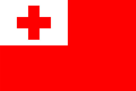 Flags of Tonga. Flat element design. National Flag. White isolated backgroundのイラスト素材