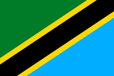 Flags of Tanzania. Flat element design. National Flag. White isolated backgroundのイラスト素材