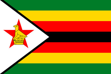 Flags of Zimbabwe. Flat element design. National Flag. White isolated backgroundのイラスト素材