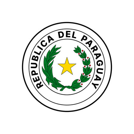 Coat of arms Paraguay. National emblem design. White isolated backgroundのイラスト素材