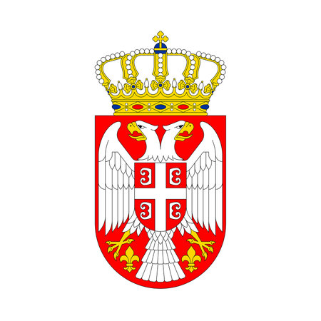 Coat of arms Serbia. National emblem design. White isolated backgroundのイラスト素材