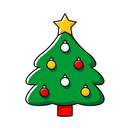 Christmas Tree Icon. Outline icons. Holiday symbolのイラスト素材
