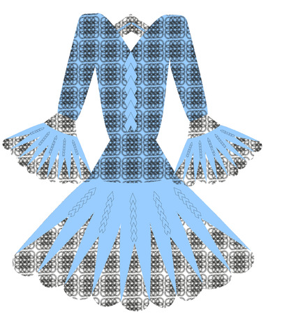 blue dress with black guipure vectorのイラスト素材
