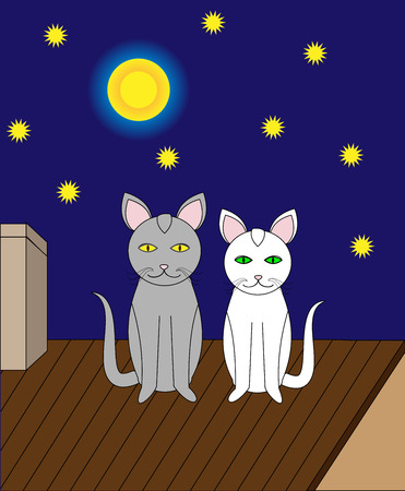 romantic date in the night vectorのイラスト素材