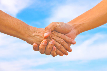 Shaking hands is symbols of agreement in business.