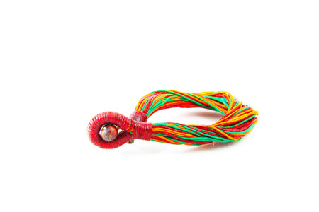 colourful bracelet on white backgroundの写真素材